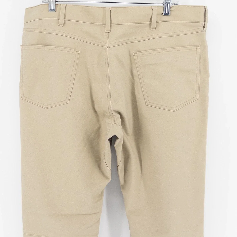 Polo Ralph Lauren Mens 36x32 Stretch Slim Fit Dobby Performance Pants Tan Chinos